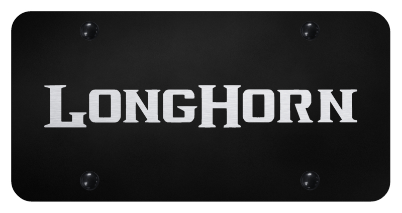 Longhorn License Plate - Laser Etched Black