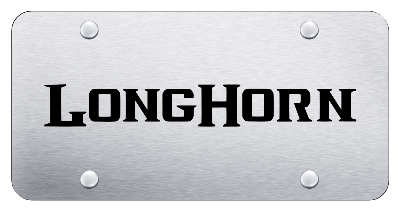 Longhorn License Plate - Laser Etched Brushed
