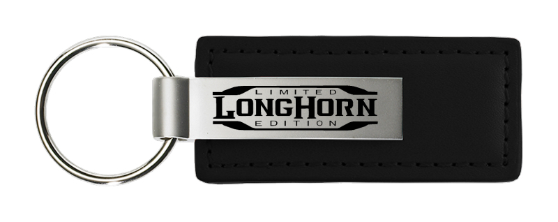 Longhorn Limited Edition Leather Key Fob - Black