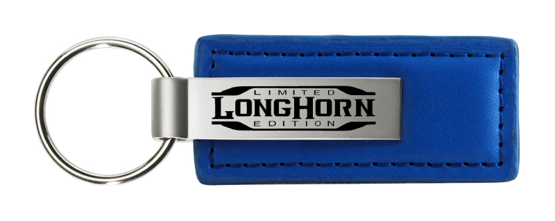Longhorn Limited Edition Leather Key Fob - Blue
