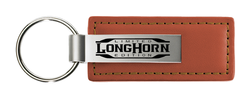 Longhorn Limited Edition Leather Key Fob - Brown