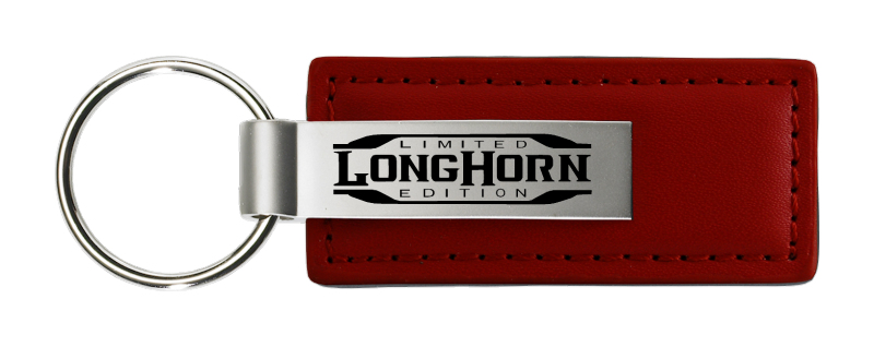 Longhorn Limited Edition Leather Key Fob - Burgundy