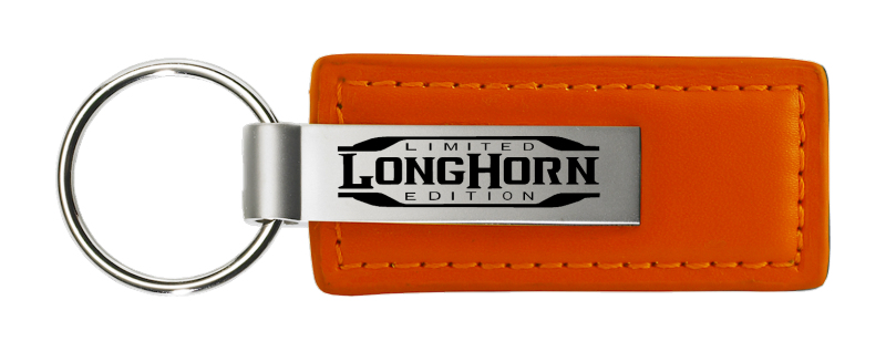 Longhorn Limited Edition Leather Key Fob - Orange