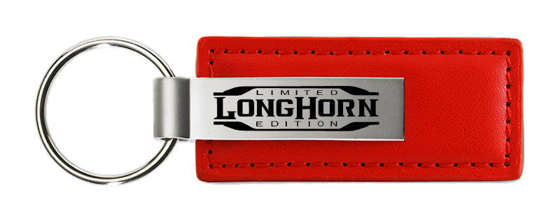 Longhorn Limited Edition Leather Key Fob - Red
