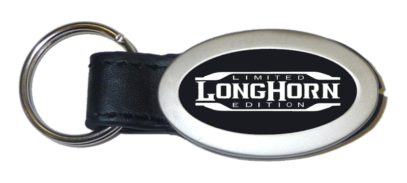 Longhorn Limited Edition Oval Leather Key Fob - Black
