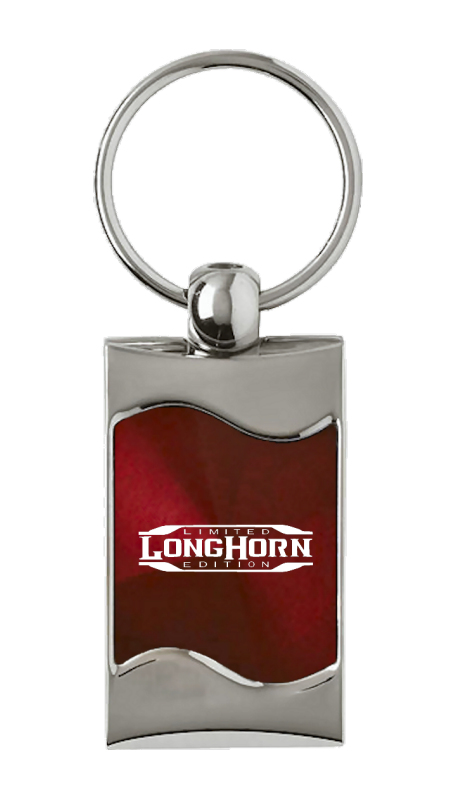 Longhorn Limited Edition Rectangular Wave Key Fob - Burgundy
