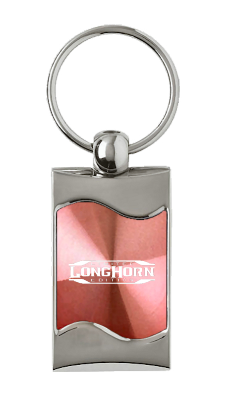 Longhorn Limited Edition Rectangular Wave Key Fob - Pink