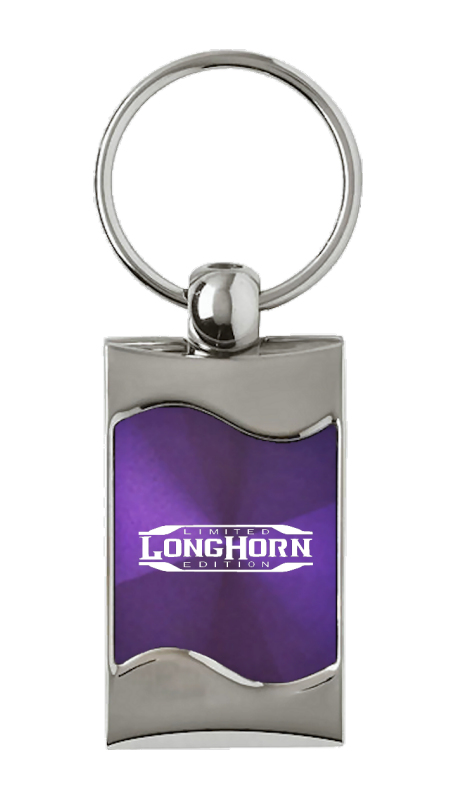 Longhorn Limited Edition Rectangular Wave Key Fob - Purple