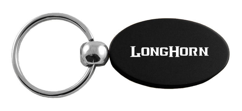 Longhorn Oval Key Fob - Black