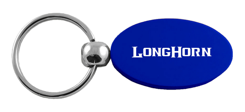 Longhorn Oval Key Fob - Blue