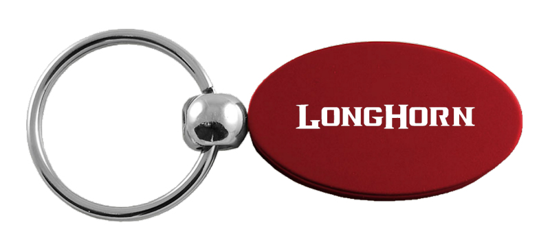 Longhorn Oval Key Fob - Burgundy