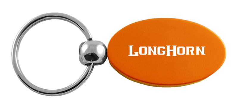 Longhorn Oval Key Fob - Orange