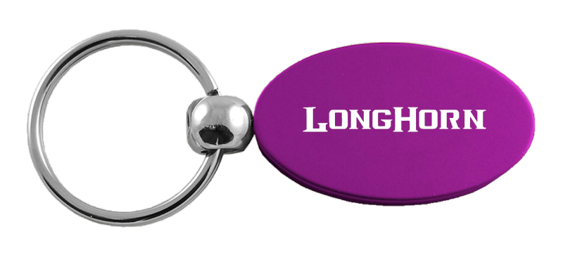 Longhorn Oval Key Fob - Purple