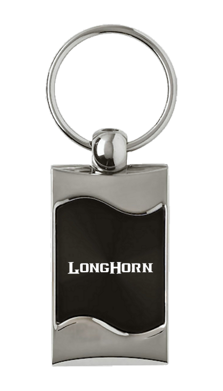Longhorn Rectangular Wave Key Fob - Black