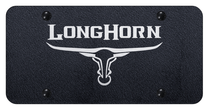 Longhorn Skull License Plate - Laser Etched Rugged Black