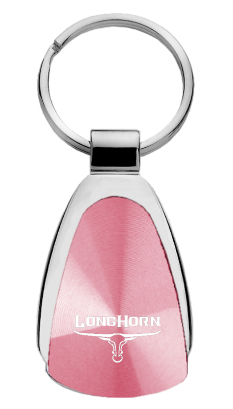 Longhorn Skull Teardrop Key Fob - Pink