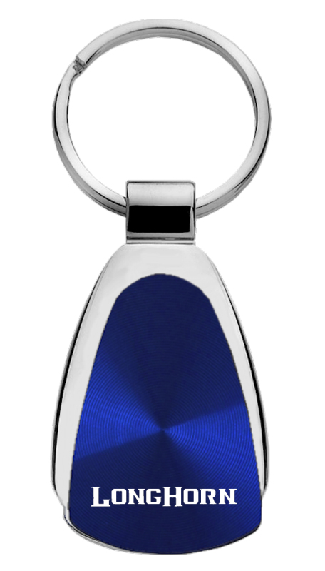 Longhorn Teardrop Key Fob - Blue