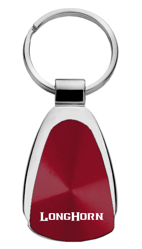 Longhorn Teardrop Key Fob - Burgundy