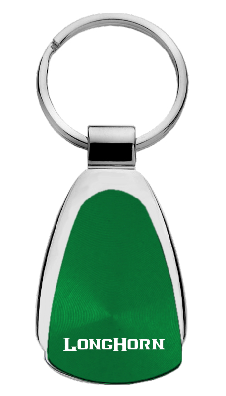 Longhorn Teardrop Key Fob - Green