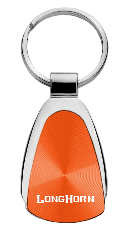 Longhorn Teardrop Key Fob - Orange