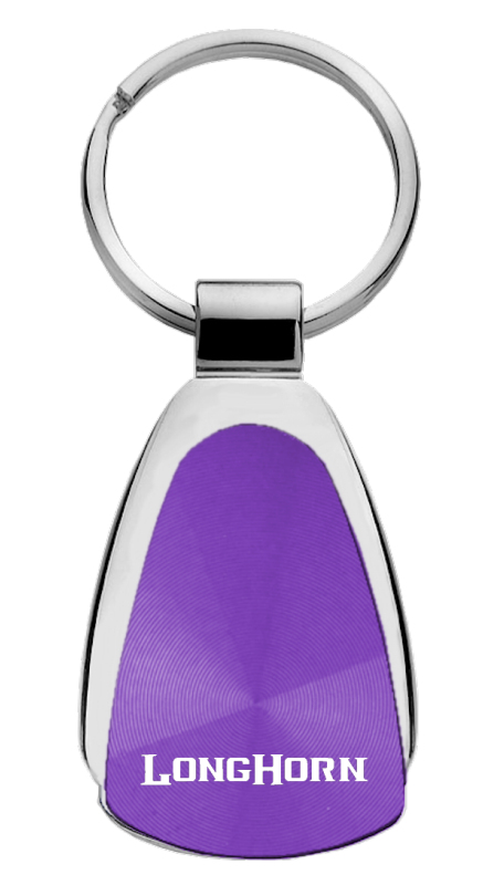 Longhorn Teardrop Key Fob - Purple