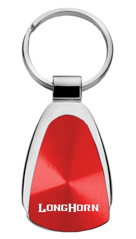 Longhorn Teardrop Key Fob - Red