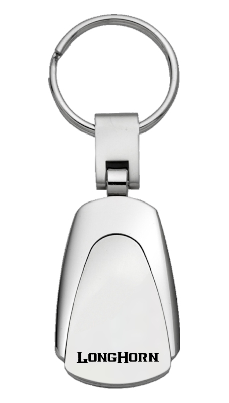 Longhorn Teardrop Key Fob - Silver