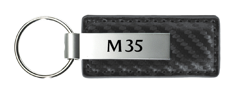 M35 Carbon Fiber Leather Key Fob - Gun Metal