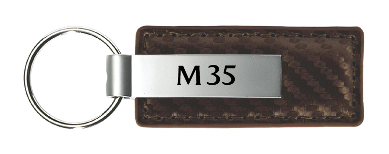 M35 Carbon Fiber Leather Key Fob - Taupe