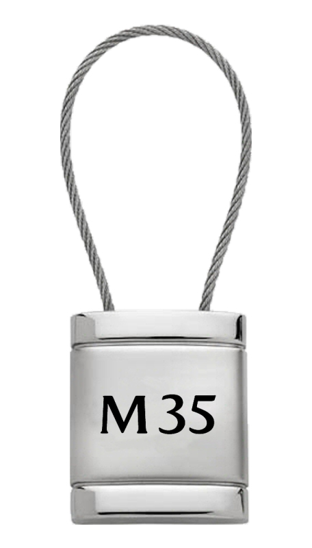 M35 Satin-Chrome Cable Key Fob - Silver