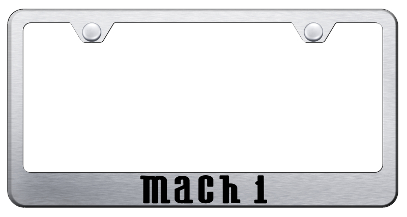 Ford Mustang Mach 1 Laser Etched Stainless Steel License Plate Frame - Finish:Brush