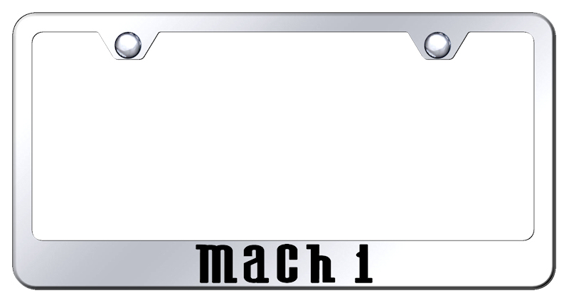 Ford Mustang Mach 1 Laser Etched Stainless Steel License Plate Frame - Finish:Mirror