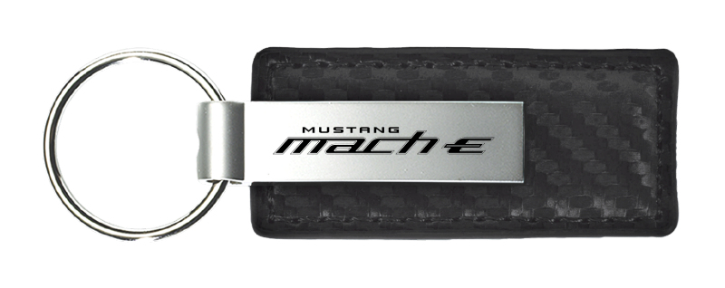 Mach-E Carbon Fiber Leather Key Fob - Black