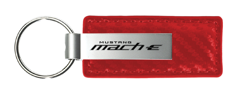Mach-E Carbon Fiber Leather Key Fob - Red