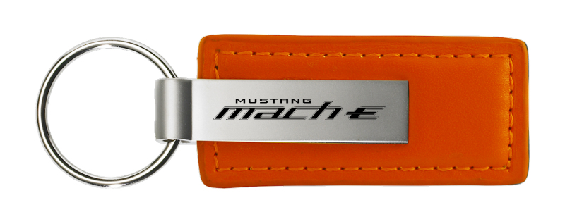Mach-E Leather Key Fob - Orange