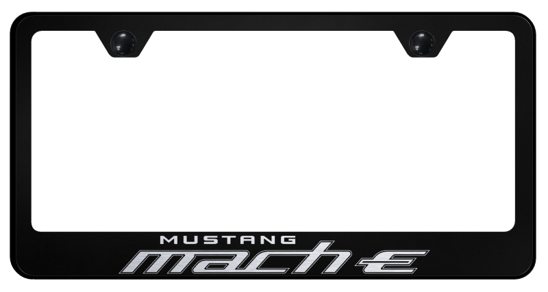 Mach-E Stainless Steel Frame - Laser Etched Black
