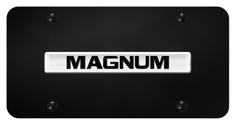 Magnum Name License Plate - Chrome on Black
