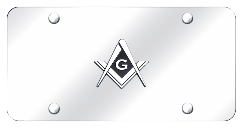 Mason Logo License Plate - Chrome on Mirrored