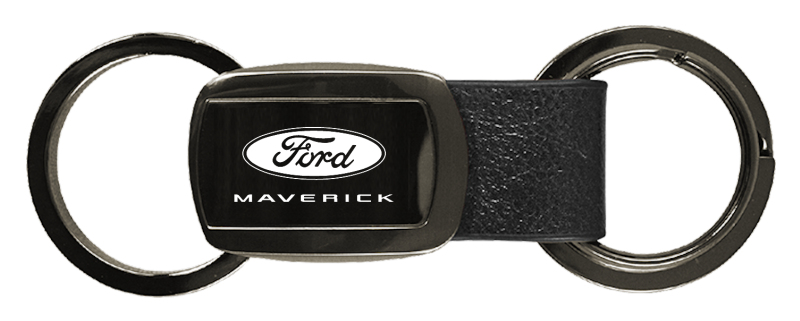 Maverick 2022 Leather Tri-Ring Key Fob - Gun Metal