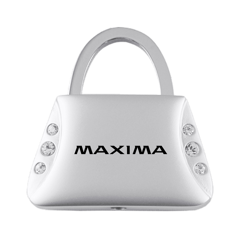 Maxima Jeweled Purse Key Fob - Silver
