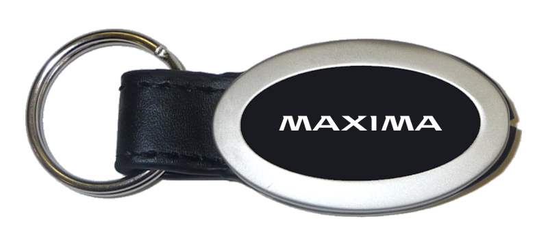 Maxima Oval Leather Key Fob - Black