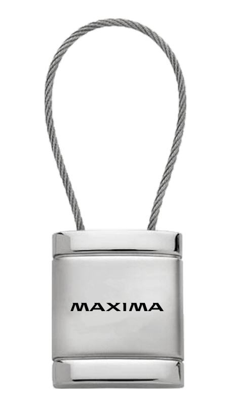 Maxima Satin-Chrome Cable Key Fob - Silver
