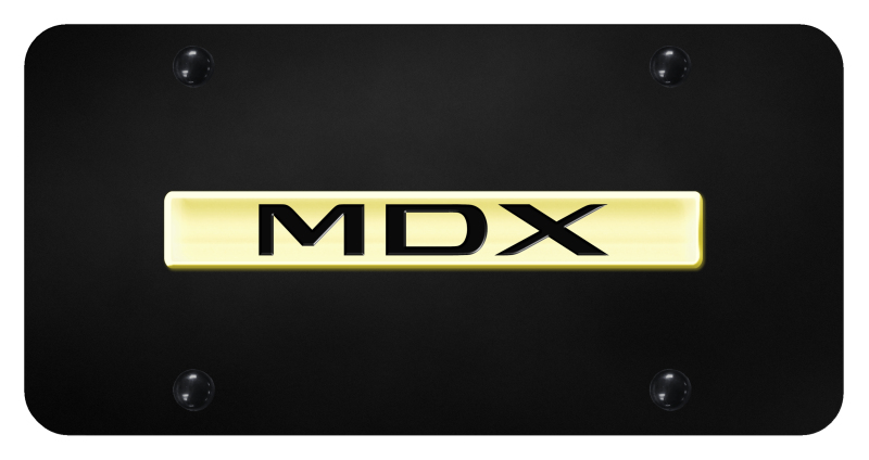MDX Name License Plate - Gold on Black