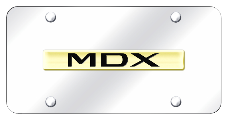 MDX Name License Plate - Gold on Mirrored