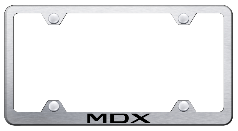 Acura MDX Laser Etched Stainless Steel Wide License Plate Frame - Finish:Brush