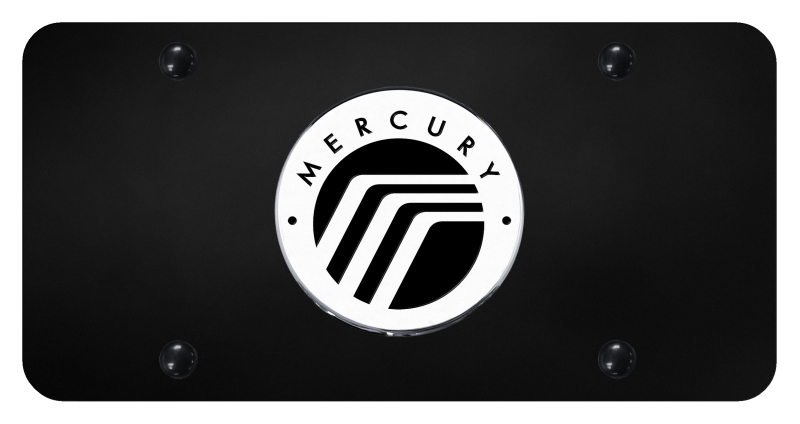 Mercury License Plate - Chrome on Black