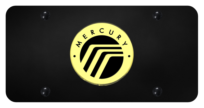 Mercury License Plate - Gold on Black