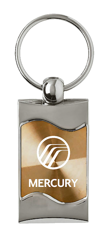 Mercury Rectangular Wave Key Fob - Gold