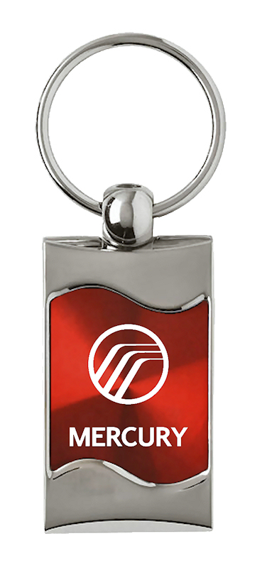 Mercury Rectangular Wave Key Fob - Red