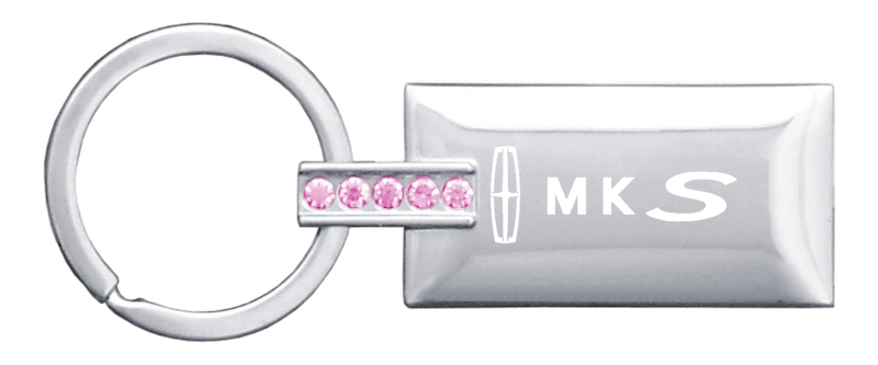 MKS Jeweled Rectangular Key Fob - Pink
